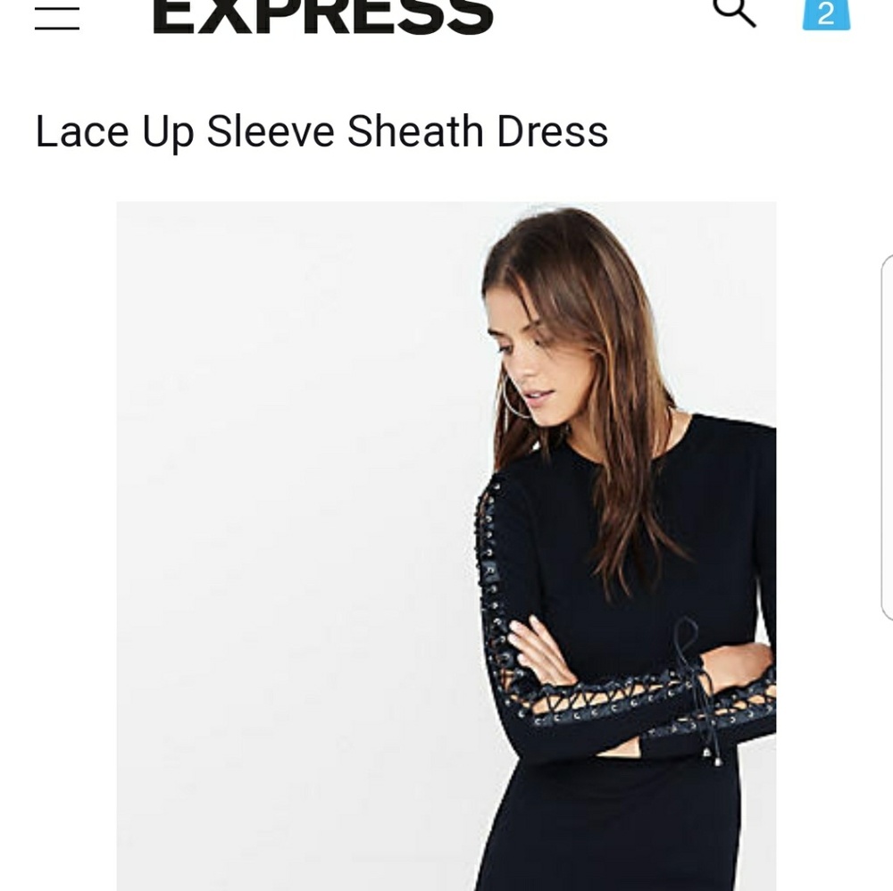 Express Lace Up Sleeve Sheath Dress - Picture 4 of 5